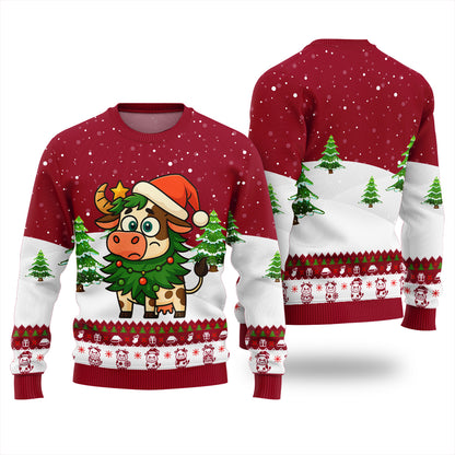 Adorable Santa Cow Funny Christmas Sweater