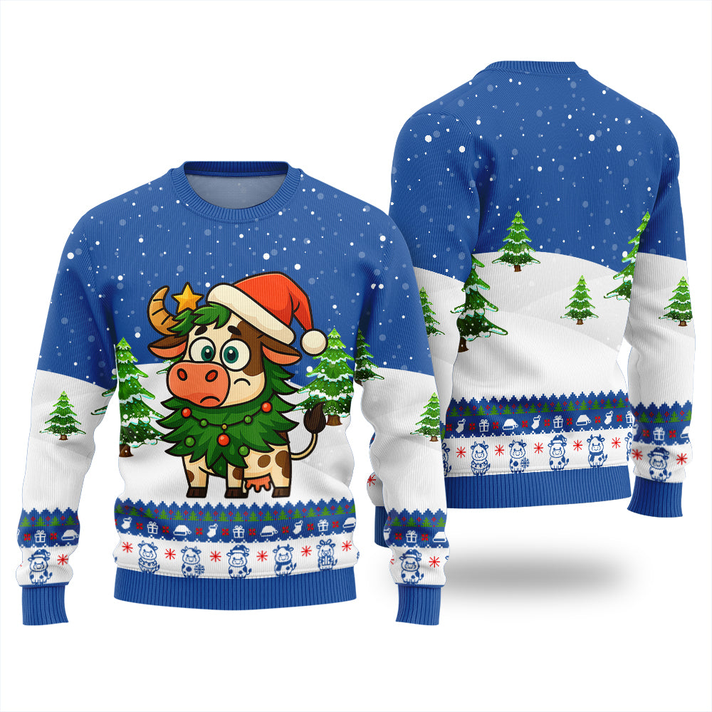 Adorable Santa Cow Funny Christmas Sweater