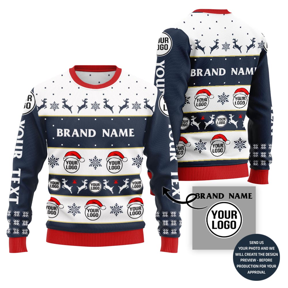 Custom Logo And Brand Name Special Ugly Christmas Sweater