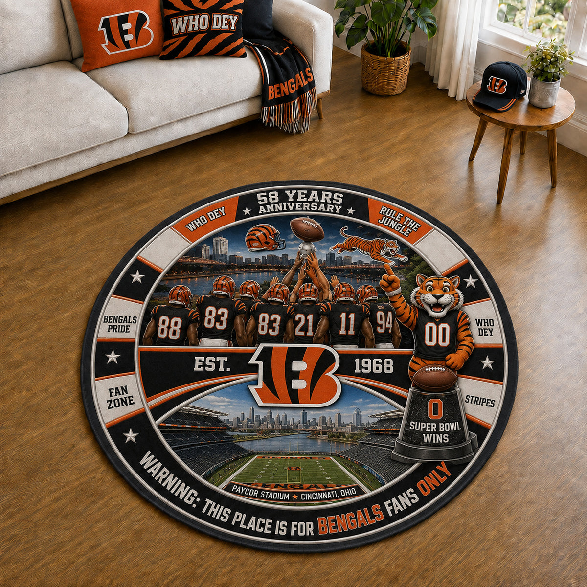 All Football Teams Custom Print Premium Round Mat Washable – Personalized Round Mat
