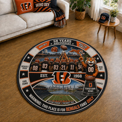 All Football Teams Custom Print Premium Round Mat Washable – Personalized Round Mat