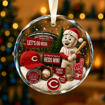 All Baseball Teams Christmas Glass Ornament  With Red Gift Box | 5to9vibe