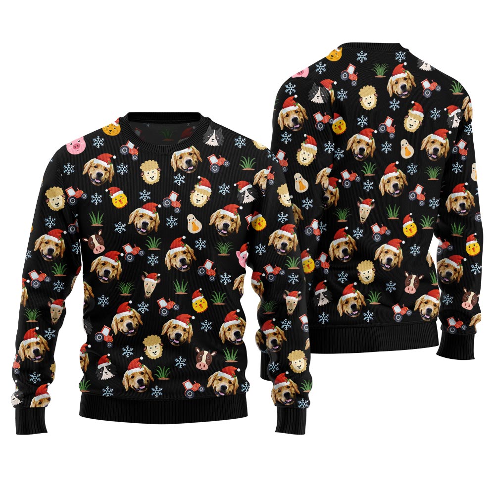 Custom Animal Face Christmas Sweater
