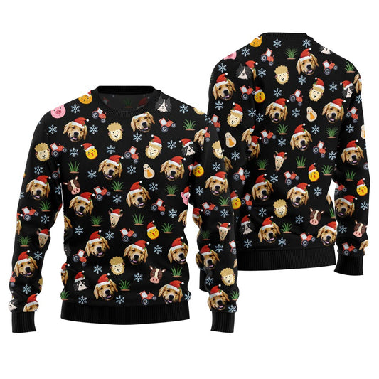 Custom Animal Face Christmas Sweater