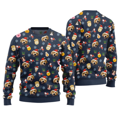 Custom Animal Face Christmas Sweater