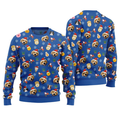 Custom Animal Face Christmas Sweater