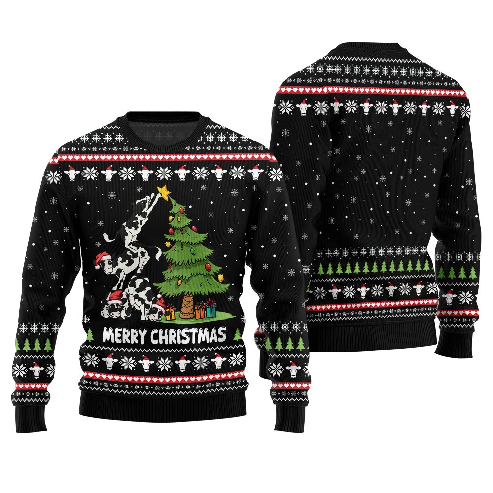 Christmas Cow Funny Ugly Sweater