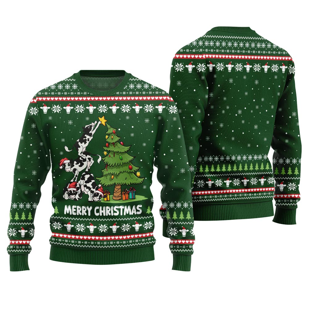 Christmas Cow Funny Ugly Sweater