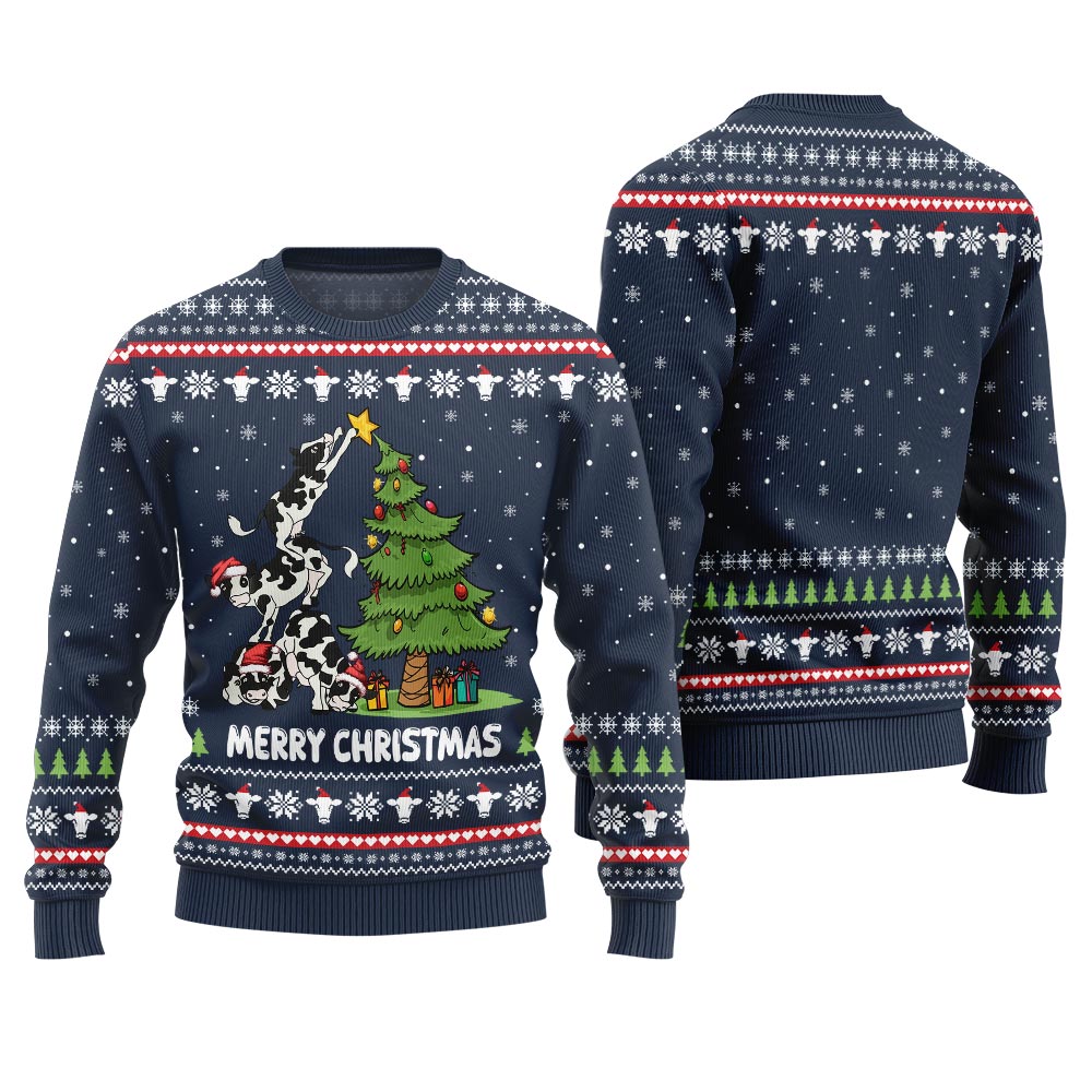 Christmas Cow Funny Ugly Sweater