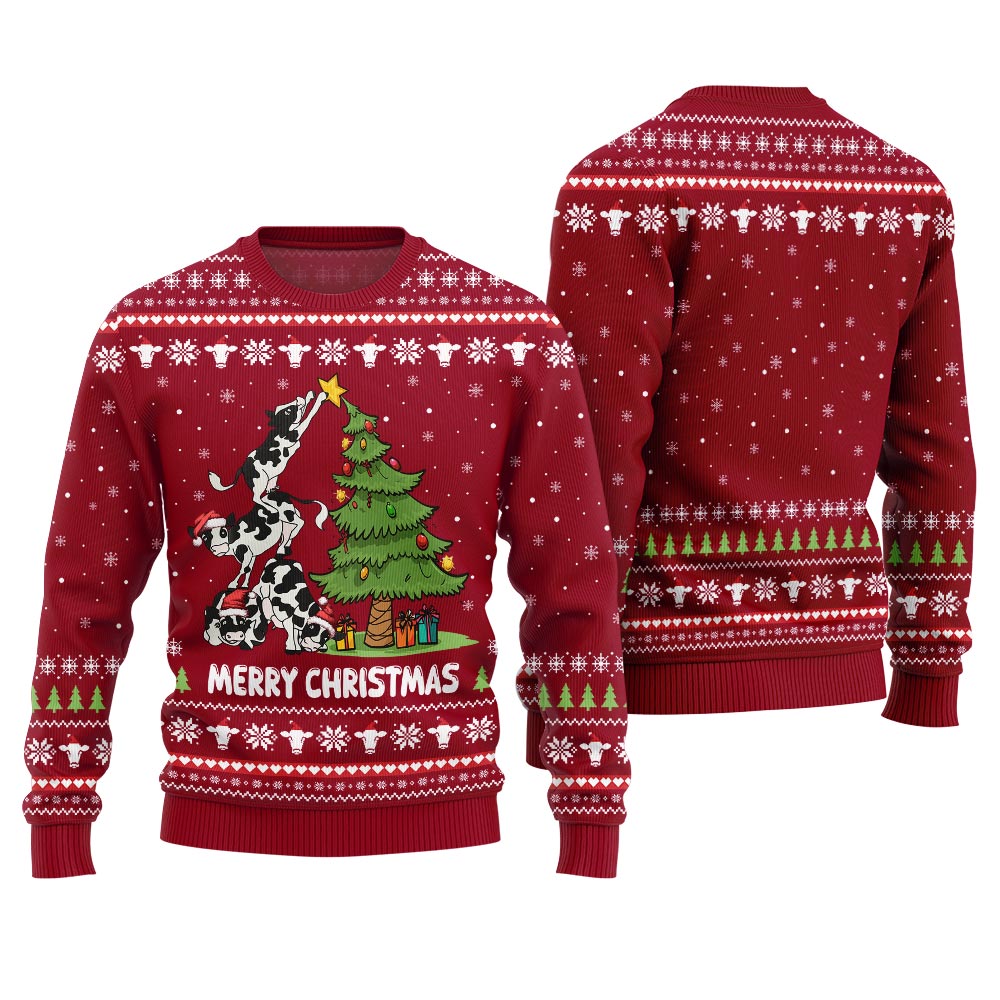 Christmas Cow Funny Ugly Sweater