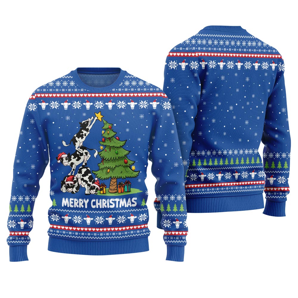 Christmas Cow Funny Ugly Sweater