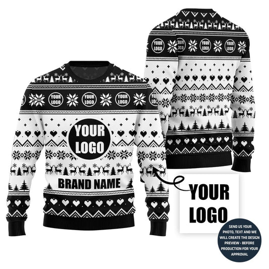 Custom Logo And Brand Name Christmas Pattern Sweater