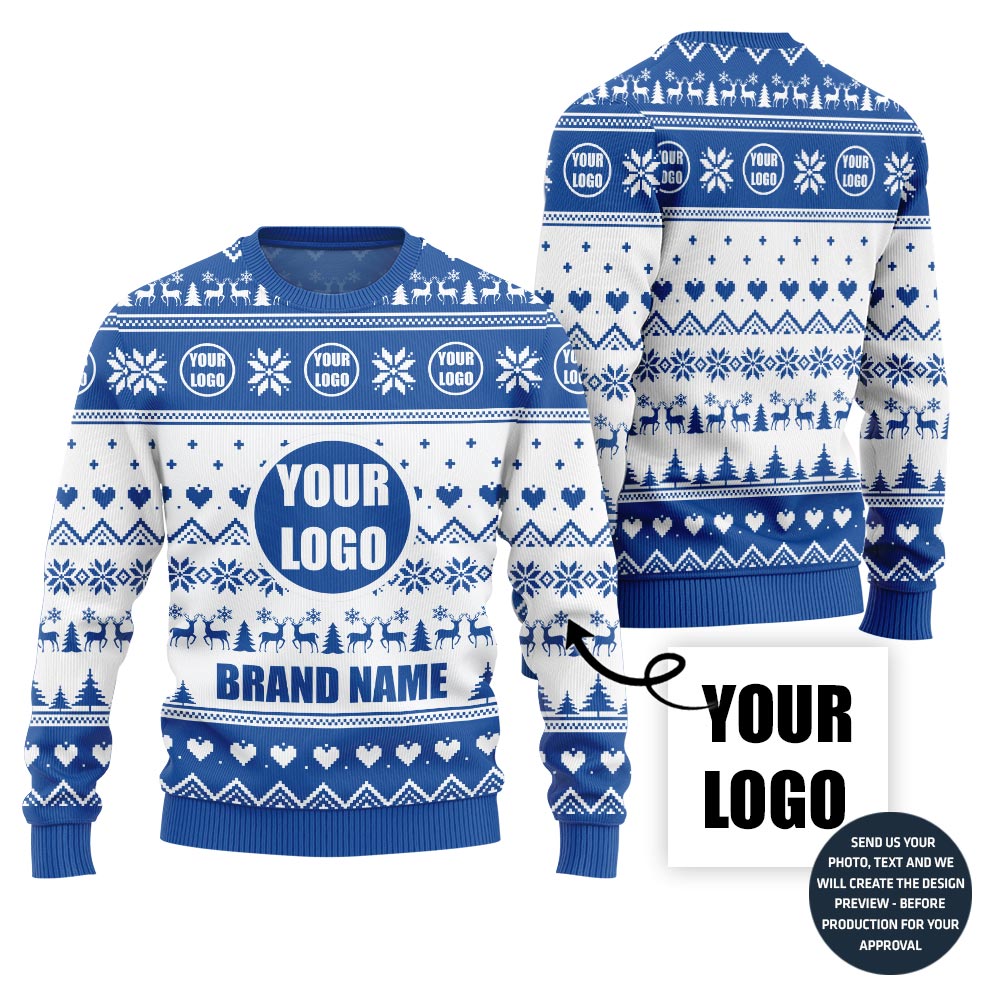 Custom Logo And Brand Name Christmas Pattern Sweater