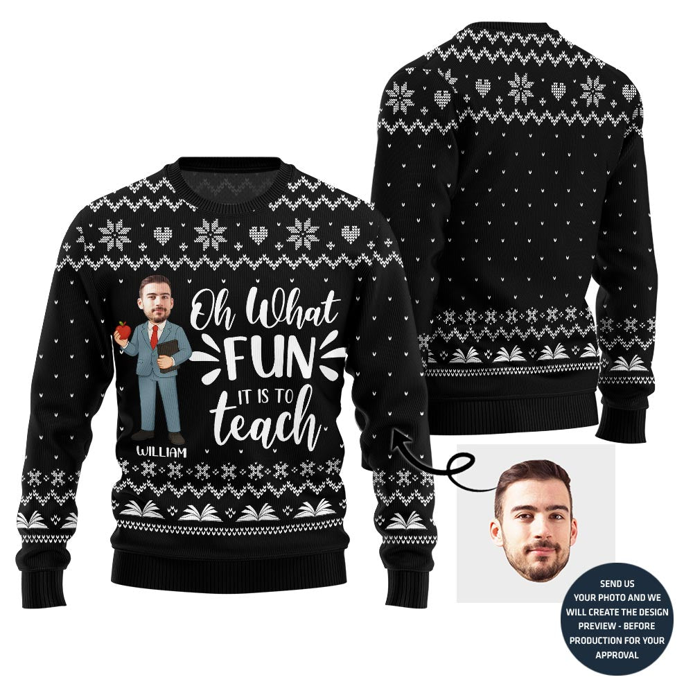 Fun Teach Ugly Christmas Sweater For Men