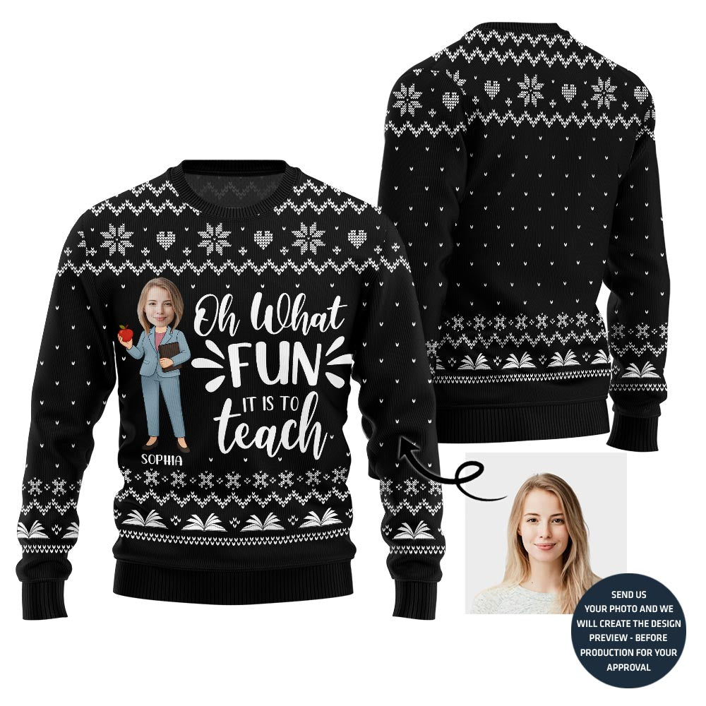 Fun Teach Ugly Christmas Sweater For Women