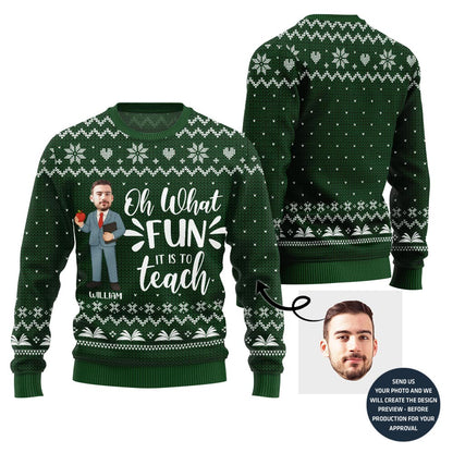 Fun Teach Ugly Christmas Sweater For Men