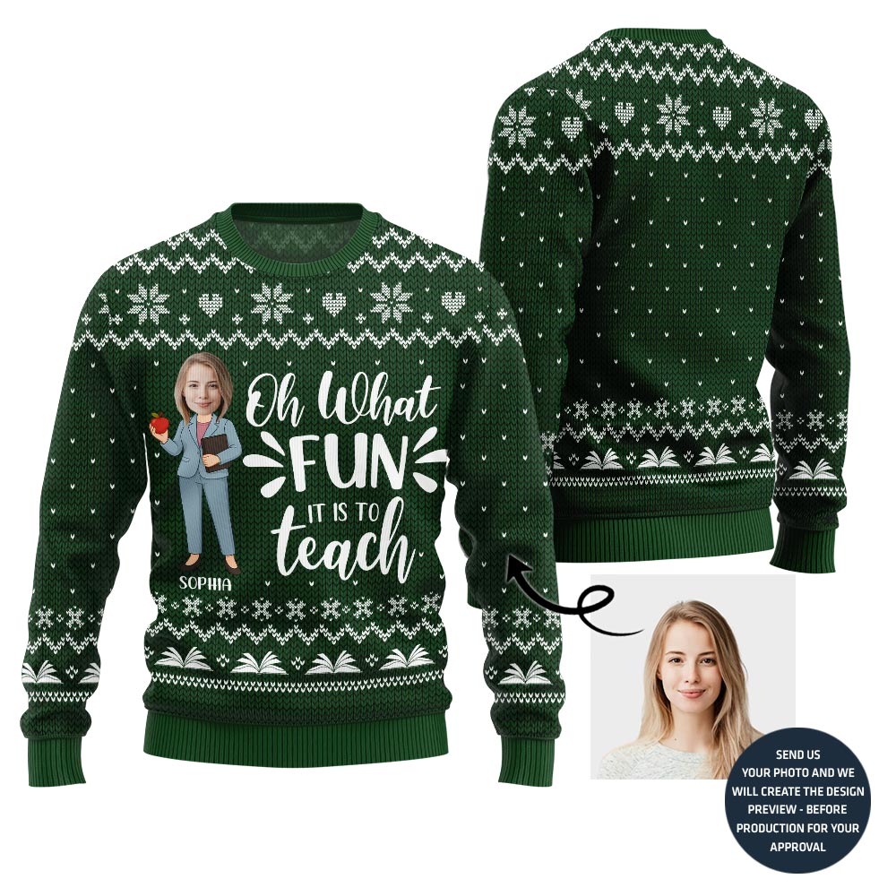 Fun Teach Ugly Christmas Sweater For Women