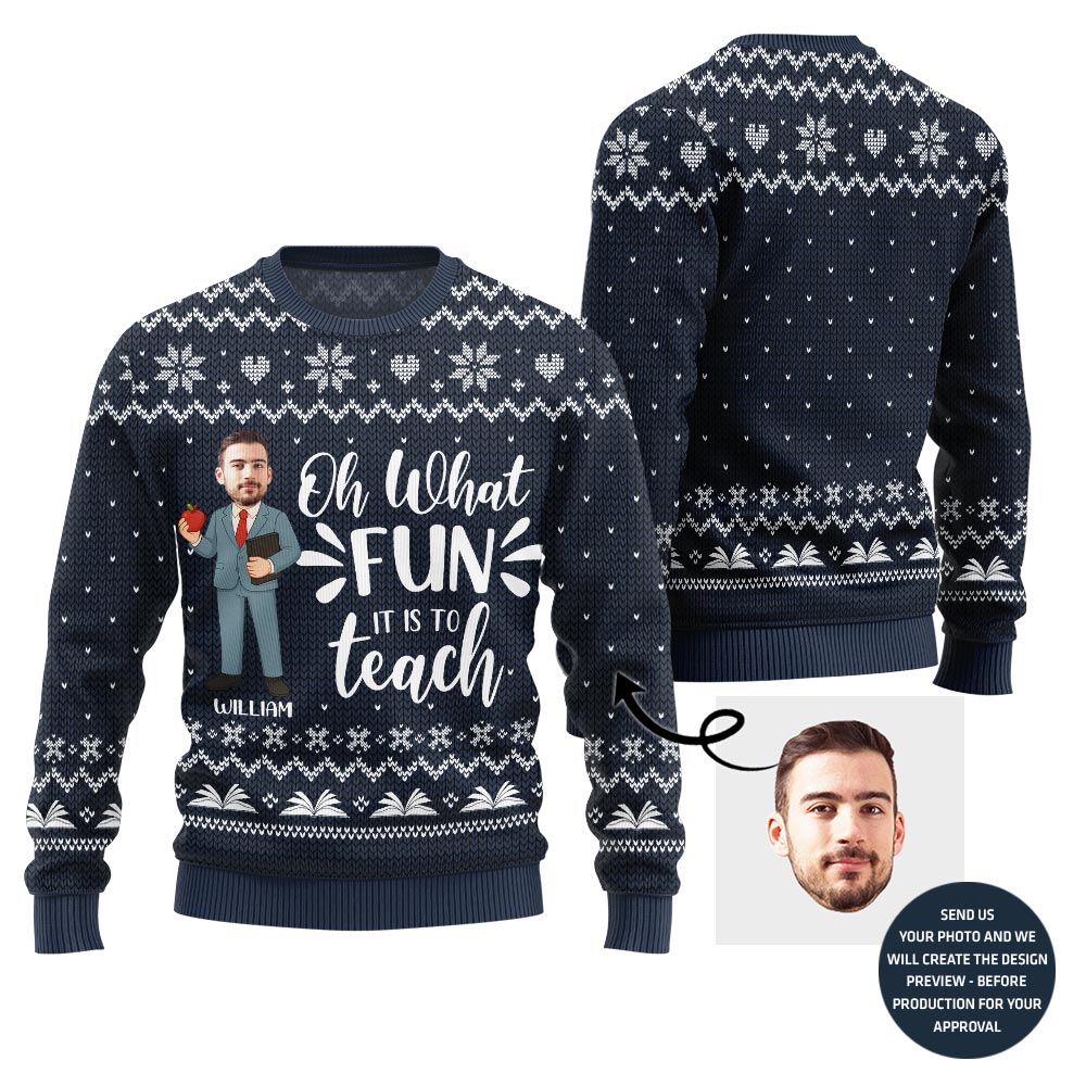 Fun Teach Ugly Christmas Sweater For Men