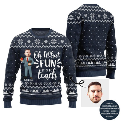 Fun Teach Ugly Christmas Sweater For Men