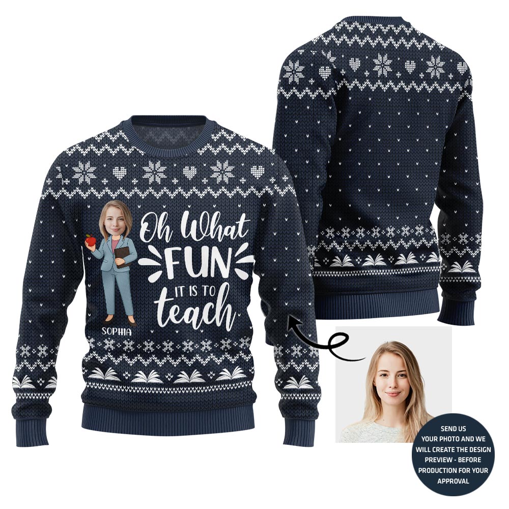 Fun Teach Ugly Christmas Sweater For Women
