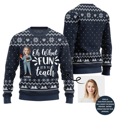 Fun Teach Ugly Christmas Sweater For Women