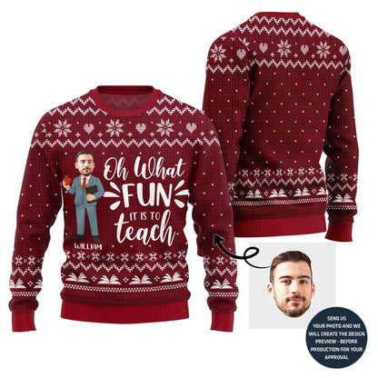 Fun Teach Ugly Christmas Sweater For Men