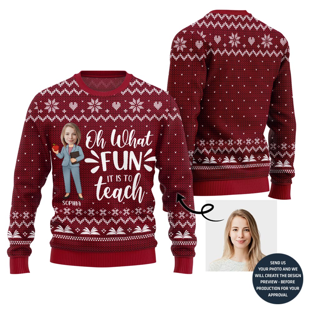 Fun Teach Ugly Christmas Sweater For Women
