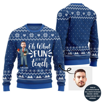 Fun Teach Ugly Christmas Sweater For Men