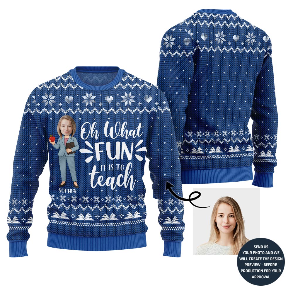 Fun Teach Ugly Christmas Sweater For Women