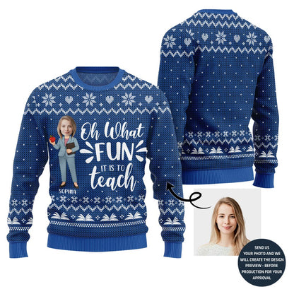 Fun Teach Ugly Christmas Sweater For Women