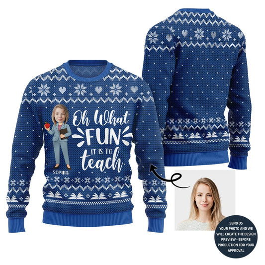 Fun Teach Ugly Christmas Sweater For Women