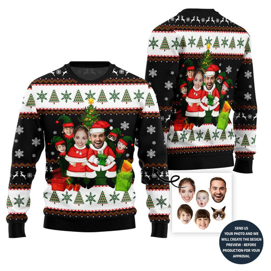 Custom Family Santa Ugly Christmas Sweater
