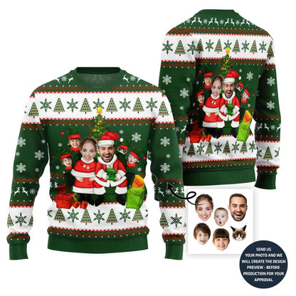 Custom Family Santa Ugly Christmas Sweater