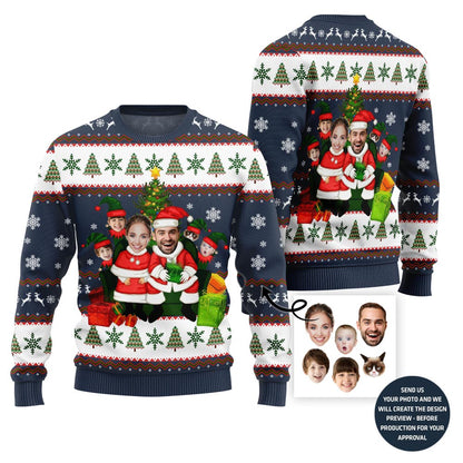 Custom Family Santa Ugly Christmas Sweater