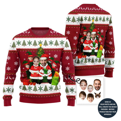 Custom Family Santa Ugly Christmas Sweater