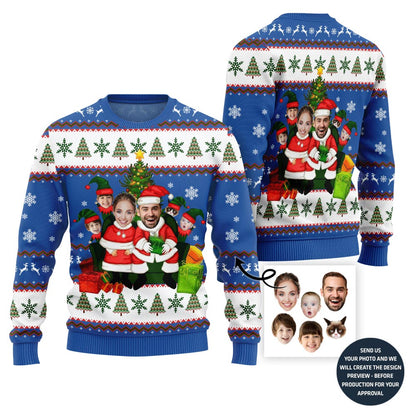 Custom Family Santa Ugly Christmas Sweater