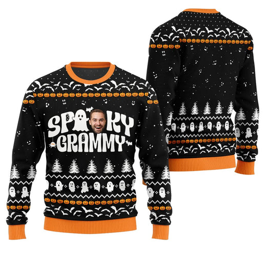 Spooky Grammy Custom Face Ugly Halloween Sweater