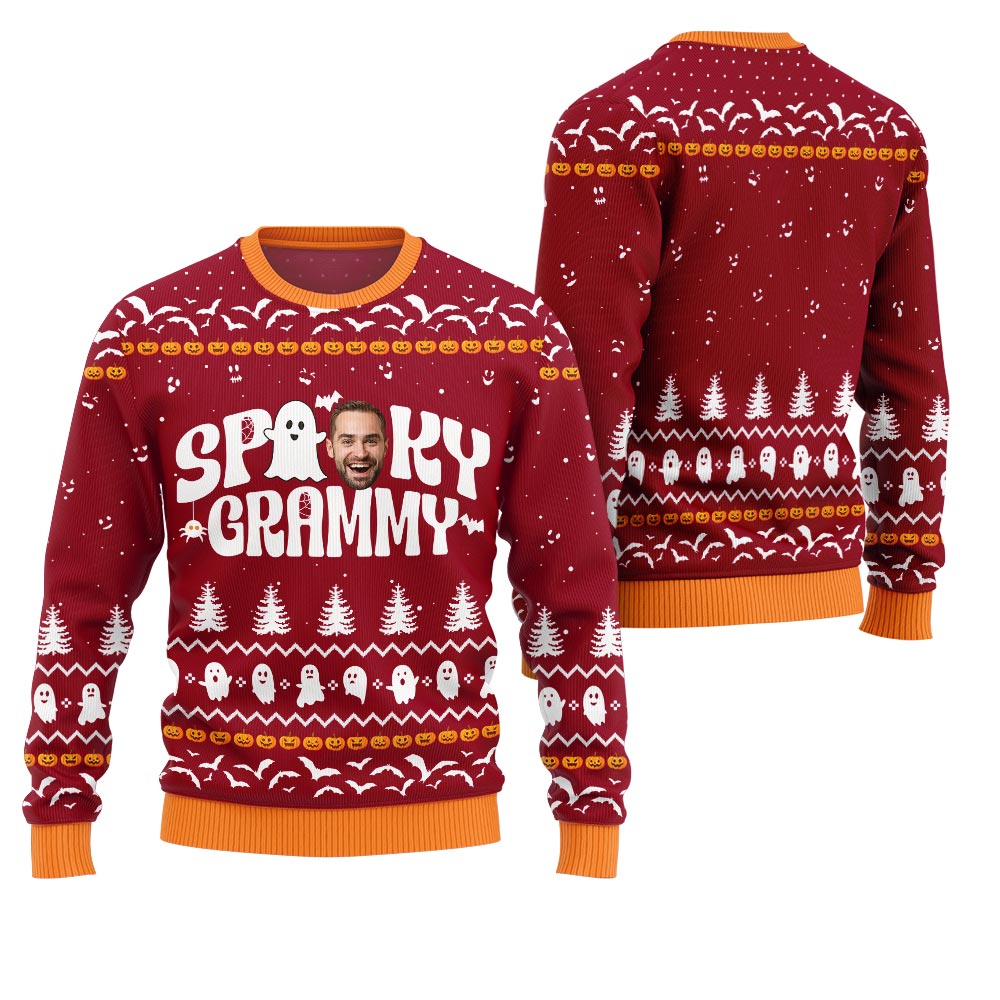 Spooky Grammy Custom Face Ugly Halloween Sweater