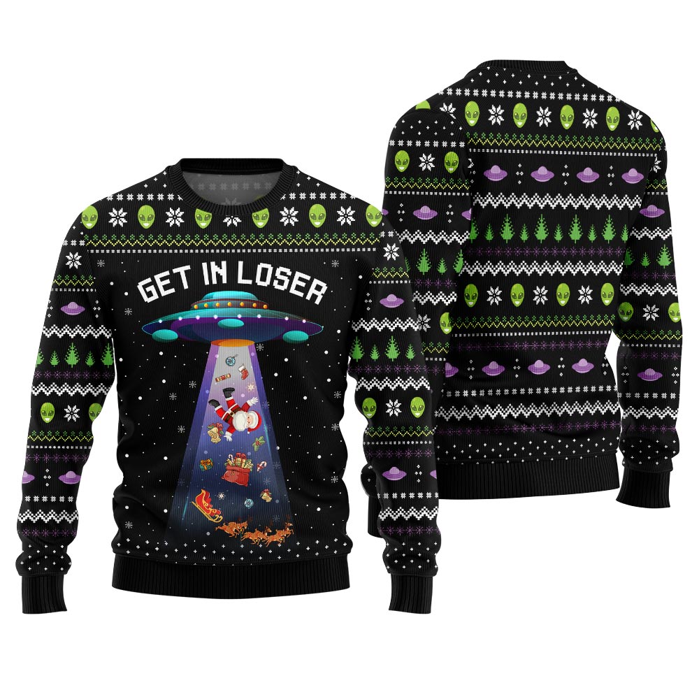 Alien UFO Ugly Christmas Sweater