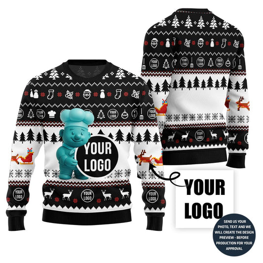 Custom Logo Restaurant Ugly Christmas Sweater