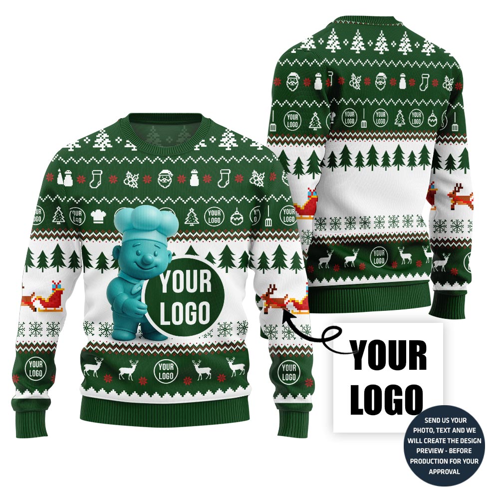 Custom Logo Restaurant Ugly Christmas Sweater