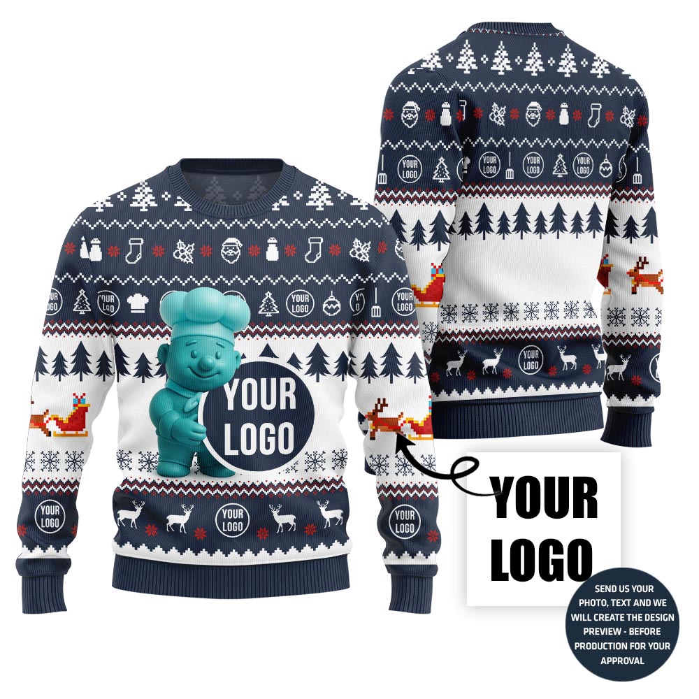 Custom Logo Restaurant Ugly Christmas Sweater