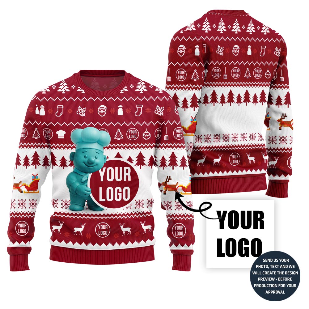 Custom Logo Restaurant Ugly Christmas Sweater