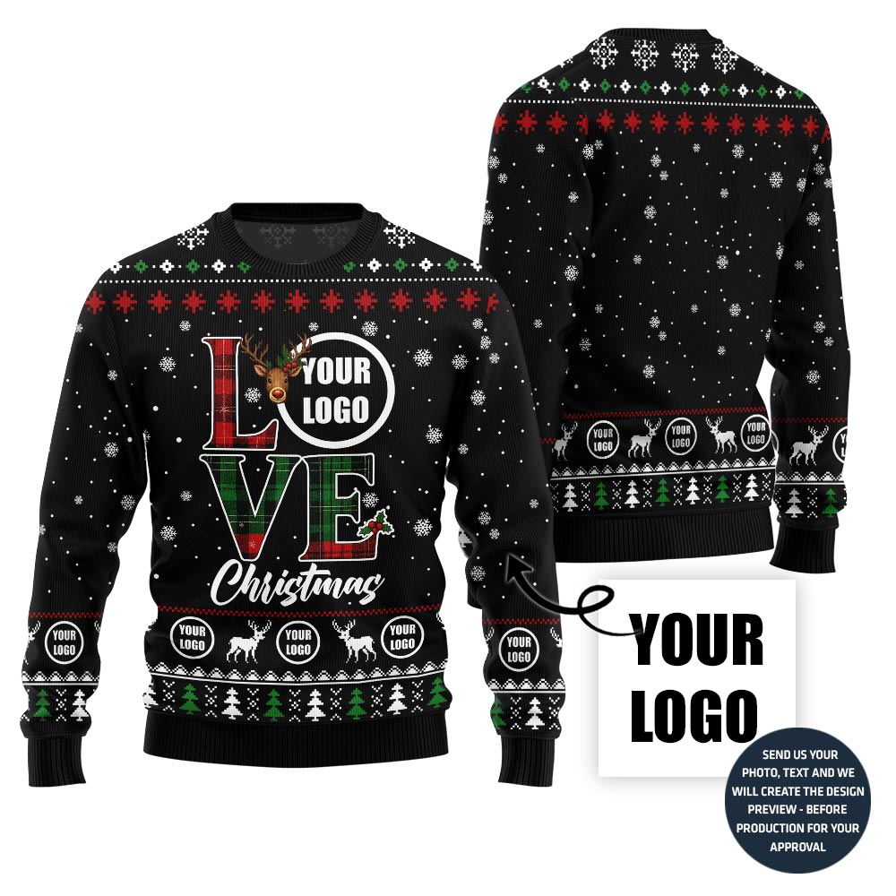Love Christmas Custom Logo Ugly Sweater