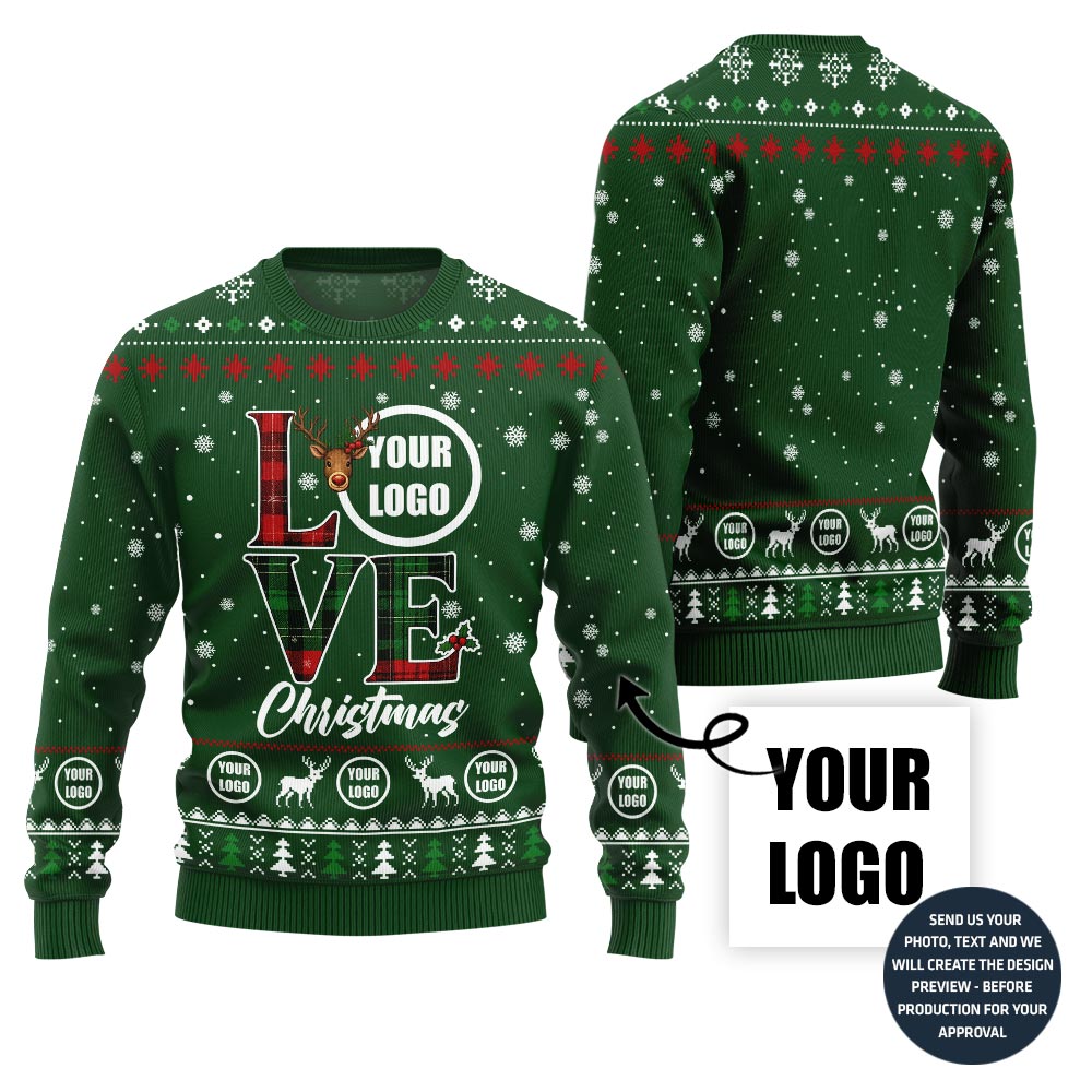 Love Christmas Custom Logo Ugly Sweater