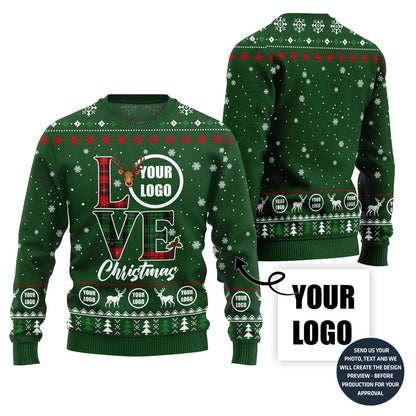 Love Christmas Custom Logo Ugly Sweater