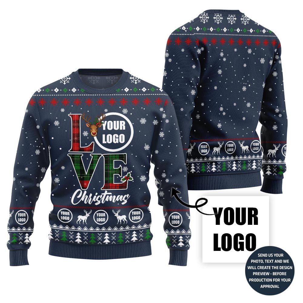 Love Christmas Custom Logo Ugly Sweater