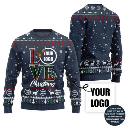 Love Christmas Custom Logo Ugly Sweater