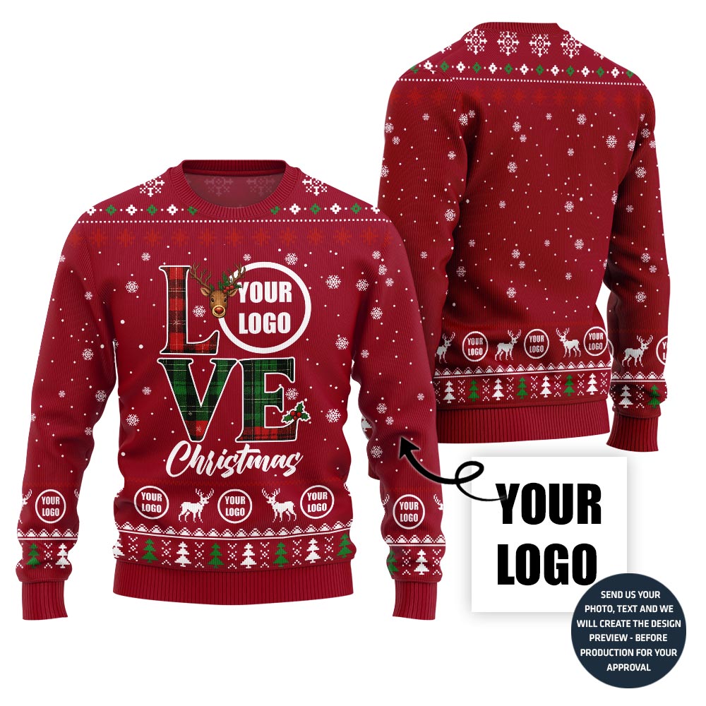 Love Christmas Custom Logo Ugly Sweater