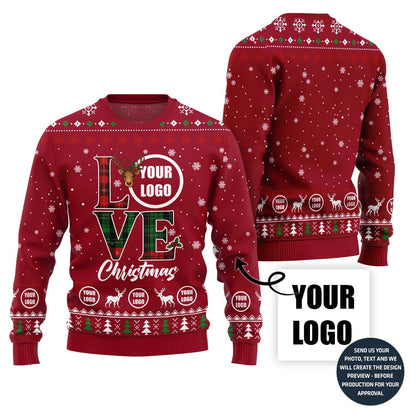Love Christmas Custom Logo Ugly Sweater